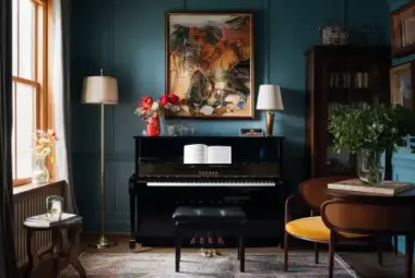 Collection of Yamaha vertical pianos with high-quality sound, responsive touch, and classic wooden designs, perfect for home use and performances.