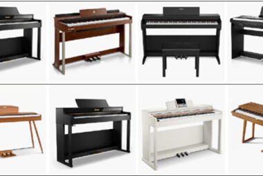 Collection of upright pianos with sleek designs, high-quality sound, and sturdy construction, ideal for home use and professional performances.