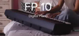 Roland FP-10 digital piano with 88 weighted keys, Bluetooth connectivity, and a compact design, ideal for home practice and performance