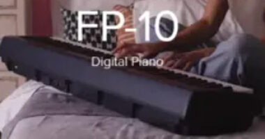 Roland FP-10 digital piano with 88 weighted keys, Bluetooth connectivity, and a compact design, ideal for home practice and performance