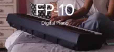 Roland FP-10 digital piano with 88 weighted keys, Bluetooth connectivity, and a compact design, ideal for home practice and performance