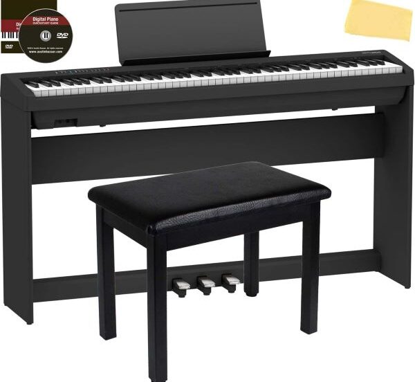Roland FP-30X digital piano with 88 weighted keys, Bluetooth connectivity, and sleek design, ideal for home use and live performances