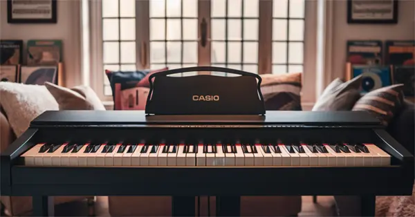 Collection of Casio keyboards featuring various models with touch-sensitive keys, built-in speakers, and a variety of sounds, ideal for beginners and professionals