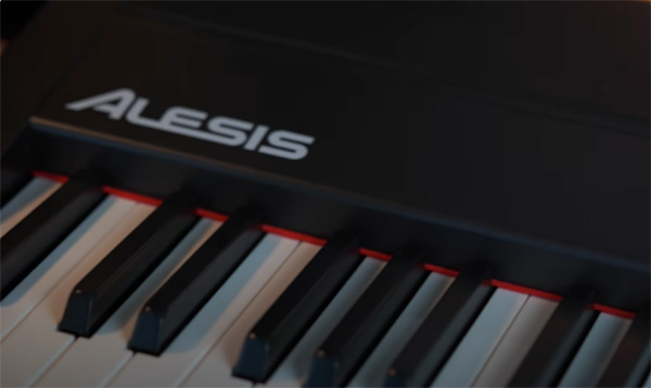 Collection of Alesis keyboards featuring various models with touch-sensitive keys, built-in speakers, and a variety of sounds, ideal for beginners and professionals