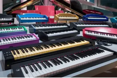 Selection of small pianos featuring compact designs, 88 keys, and portable features, perfect for home use, learning, and performance.