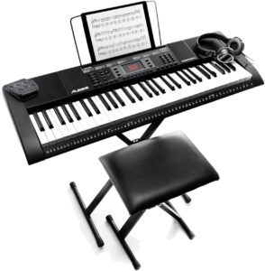 Alesis Melody 61 portable keyboard with 61 keys, built-in speakers, and a variety of sounds, ideal for beginners and music enthusiasts