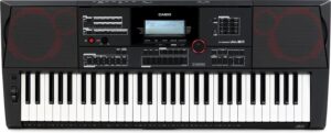 Casio CT-X5000 portable keyboard with 61 touch-sensitive keys, advanced sound engine, and built-in speakers, perfect for live performances and home practice