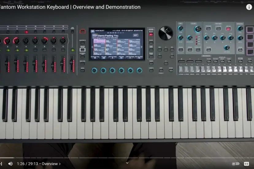 Roland Fantom synthesizer series with advanced sound engines, sleek design, and versatile features, perfect for live performances and studio work.