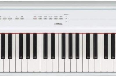 Yamaha P-125 digital piano with 88 weighted keys, built-in speakers, and a sleek, compact design, perfect for home or stage use