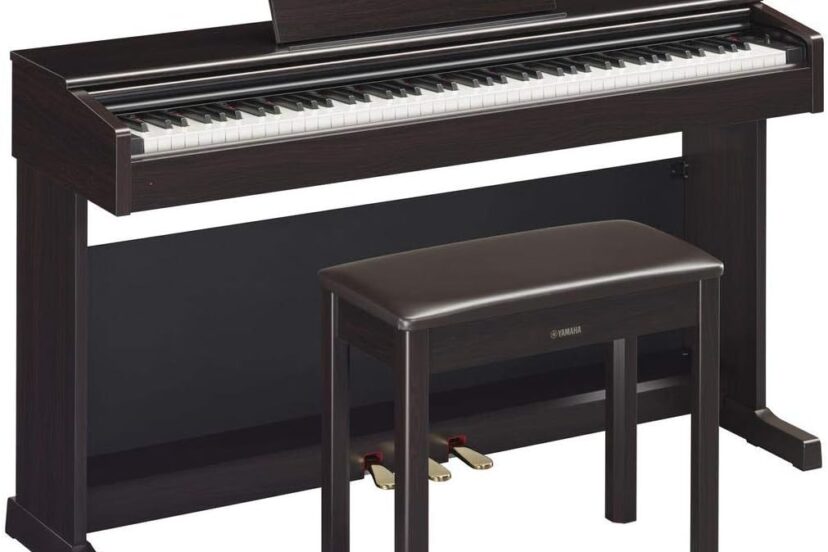 Collection of Yamaha pianos with weighted keys, sleek designs, and advanced sound technology, ideal for beginners and professional musicians