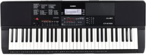 Casio CT-X700 portable keyboard with 61 touch-sensitive keys, built-in speakers, and a wide range of voices and rhythms, ideal for beginners and hobbyists