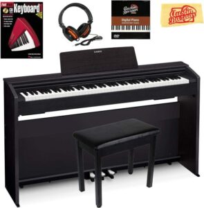 Casio Privia PX-870BK digital piano with 88 weighted keys, sleek black finish, and advanced sound technology, perfect for home use