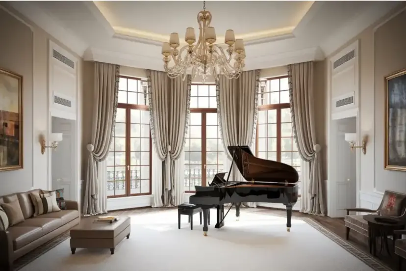 beautiful piano room