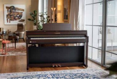 Collection of Yamaha digital pianos featuring sleek designs, weighted keys, advanced sound technology, and user-friendly features for all levels of pianists
