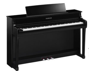 Yamaha Clavinova CLP-845 digital piano with GrandTouch keyboard, premium speakers, and realistic sound sampling, shown in an elegant polished finish